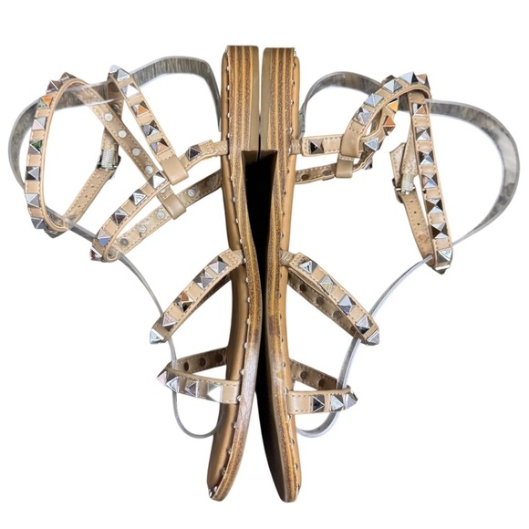 Steve Madden Womens Travel Rock Stud Sandals No Size Tan Gladiator Flats READ - Picture 5 of 12
